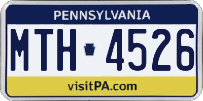 PA license plate MTH4526