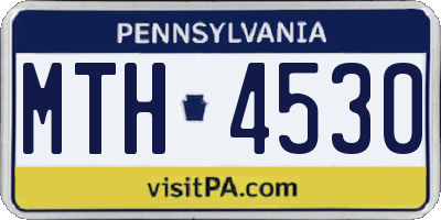 PA license plate MTH4530