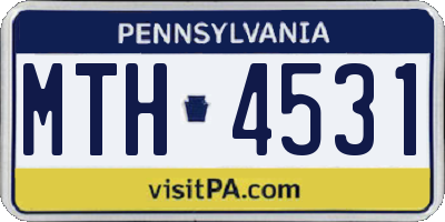 PA license plate MTH4531