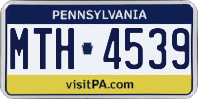 PA license plate MTH4539