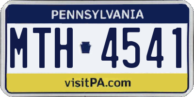 PA license plate MTH4541