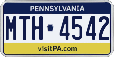 PA license plate MTH4542