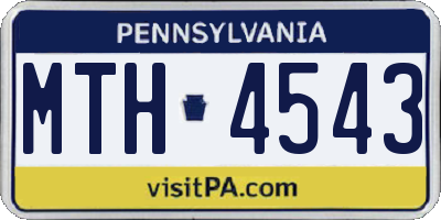 PA license plate MTH4543