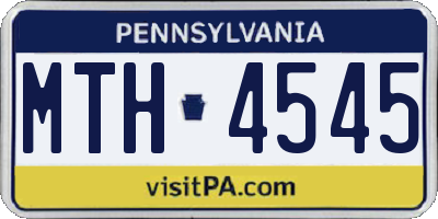 PA license plate MTH4545