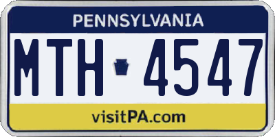 PA license plate MTH4547