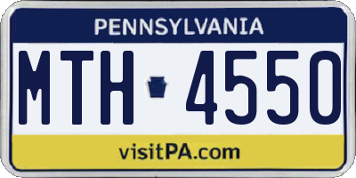 PA license plate MTH4550
