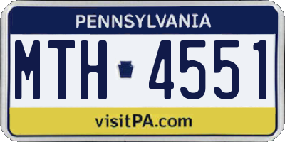 PA license plate MTH4551