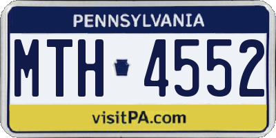 PA license plate MTH4552