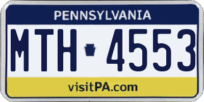 PA license plate MTH4553