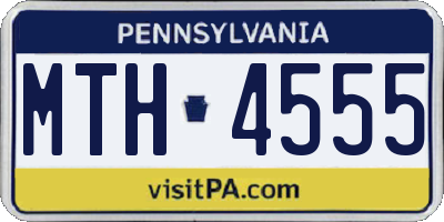 PA license plate MTH4555