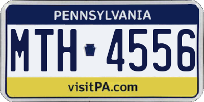 PA license plate MTH4556