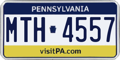 PA license plate MTH4557