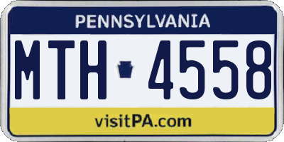 PA license plate MTH4558