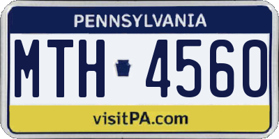 PA license plate MTH4560