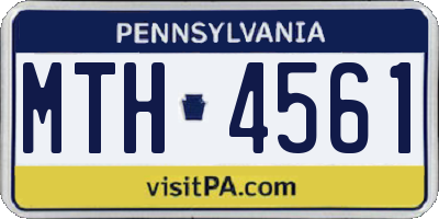 PA license plate MTH4561