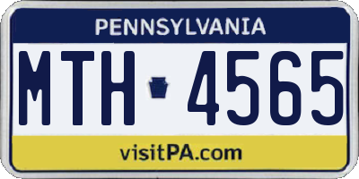 PA license plate MTH4565