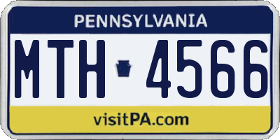 PA license plate MTH4566