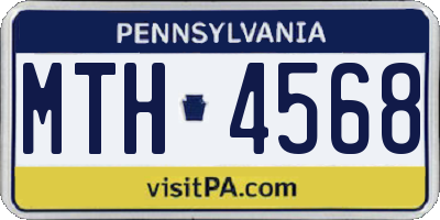 PA license plate MTH4568