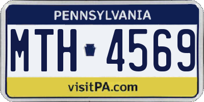 PA license plate MTH4569
