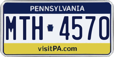 PA license plate MTH4570