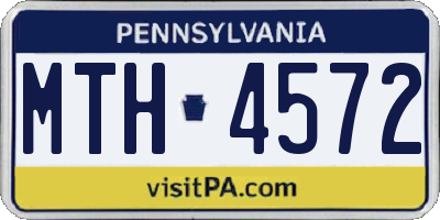 PA license plate MTH4572