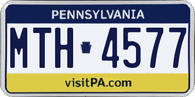 PA license plate MTH4577