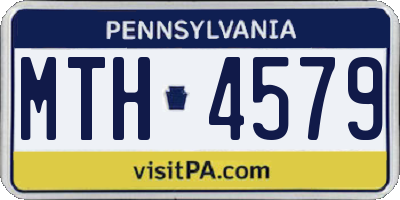 PA license plate MTH4579