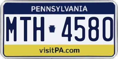 PA license plate MTH4580