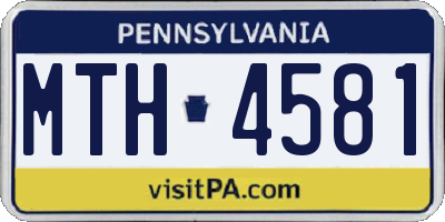 PA license plate MTH4581