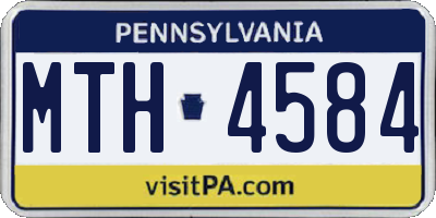 PA license plate MTH4584