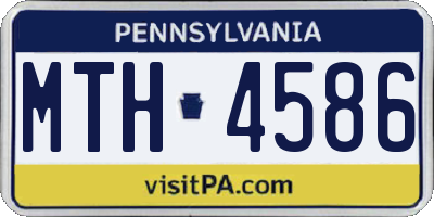 PA license plate MTH4586