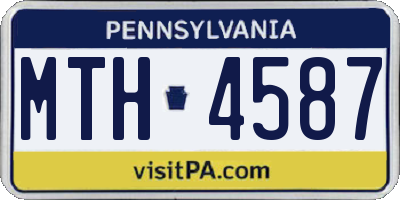 PA license plate MTH4587