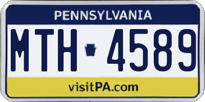 PA license plate MTH4589