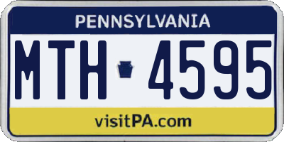 PA license plate MTH4595