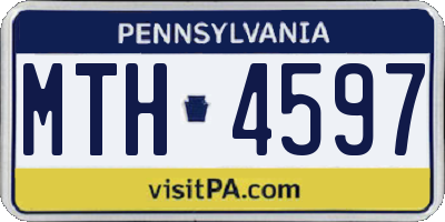PA license plate MTH4597