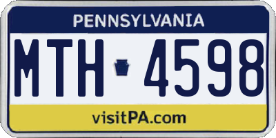 PA license plate MTH4598