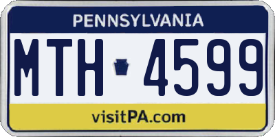 PA license plate MTH4599