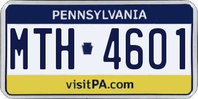 PA license plate MTH4601