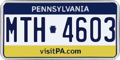 PA license plate MTH4603