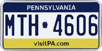 PA license plate MTH4606
