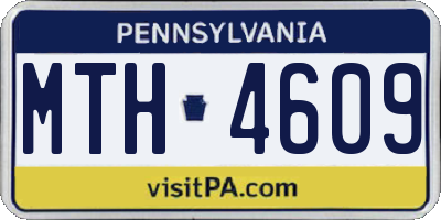 PA license plate MTH4609