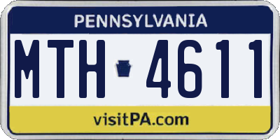 PA license plate MTH4611