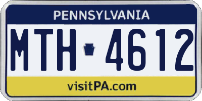 PA license plate MTH4612