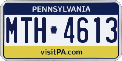 PA license plate MTH4613