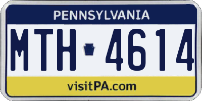 PA license plate MTH4614