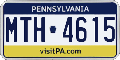 PA license plate MTH4615