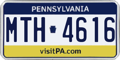 PA license plate MTH4616