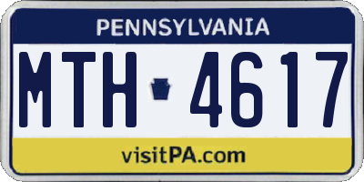 PA license plate MTH4617