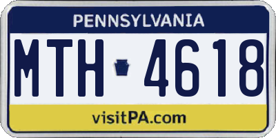 PA license plate MTH4618