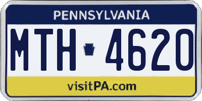 PA license plate MTH4620